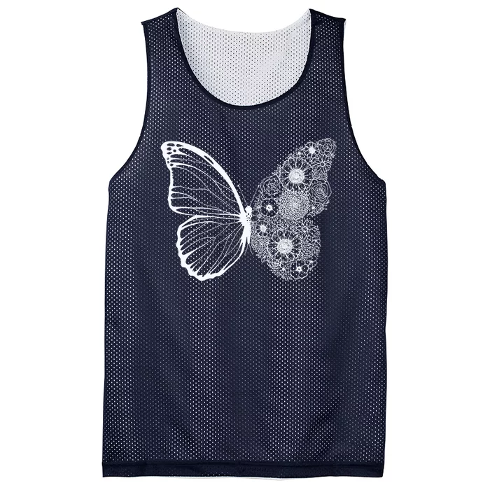 Floral Butterfly Nature Mesh Reversible Basketball Jersey Tank