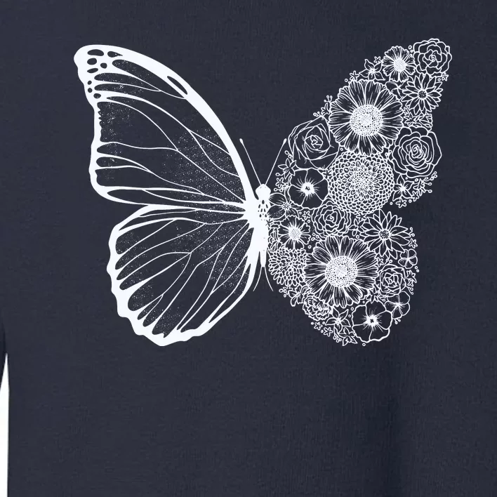 Floral Butterfly Nature Toddler Sweatshirt