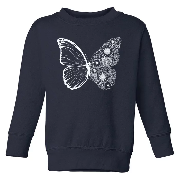 Floral Butterfly Nature Toddler Sweatshirt