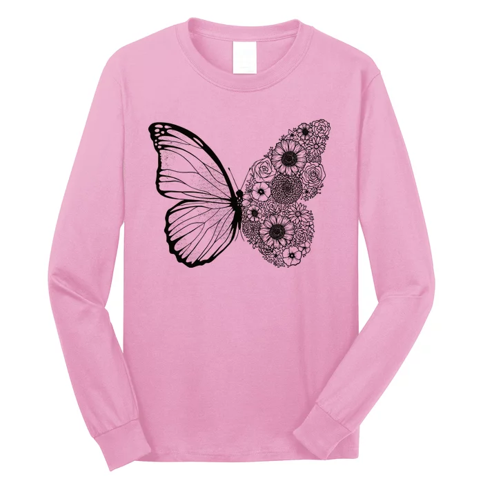 Floral Butterfly Nature Long Sleeve Shirt