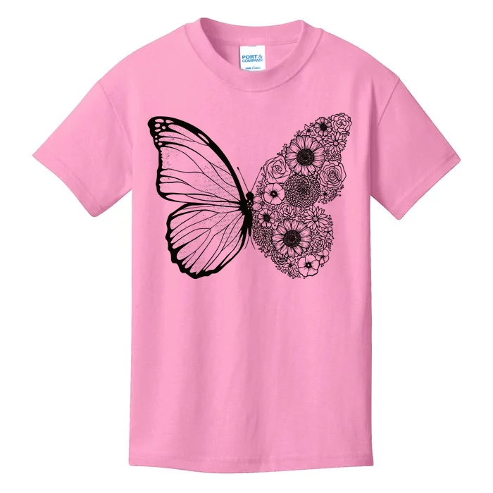 Floral Butterfly Nature Kids T-Shirt