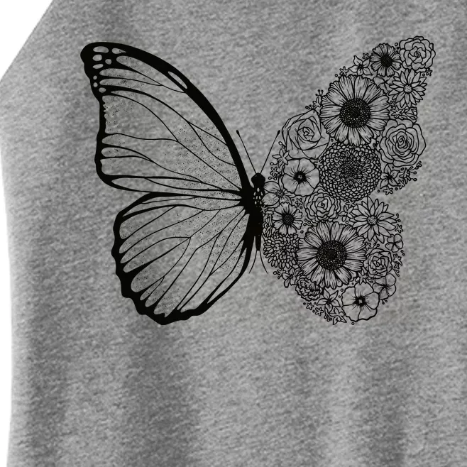 Floral Butterfly Nature Women’s Perfect Tri Rocker Tank