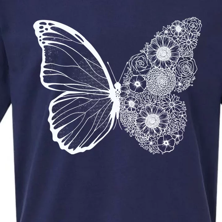 Floral Butterfly Nature Sueded Cloud Jersey T-Shirt