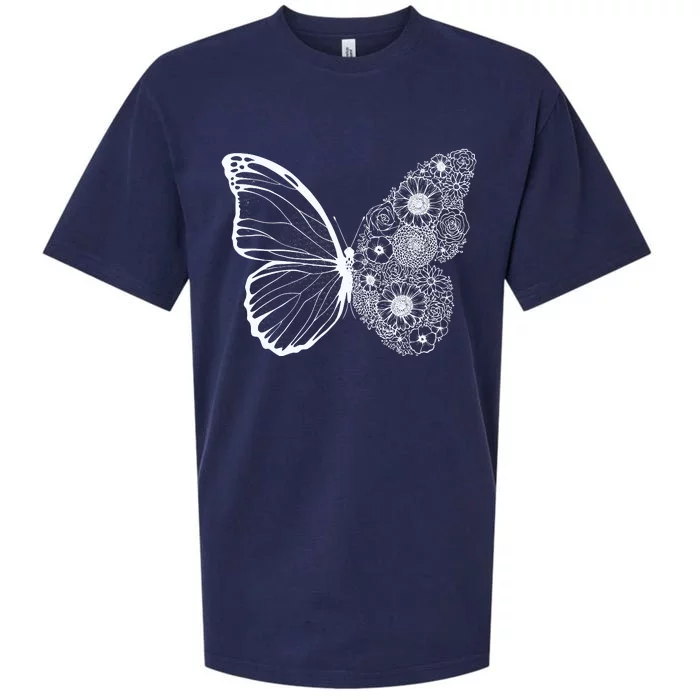 Floral Butterfly Nature Sueded Cloud Jersey T-Shirt