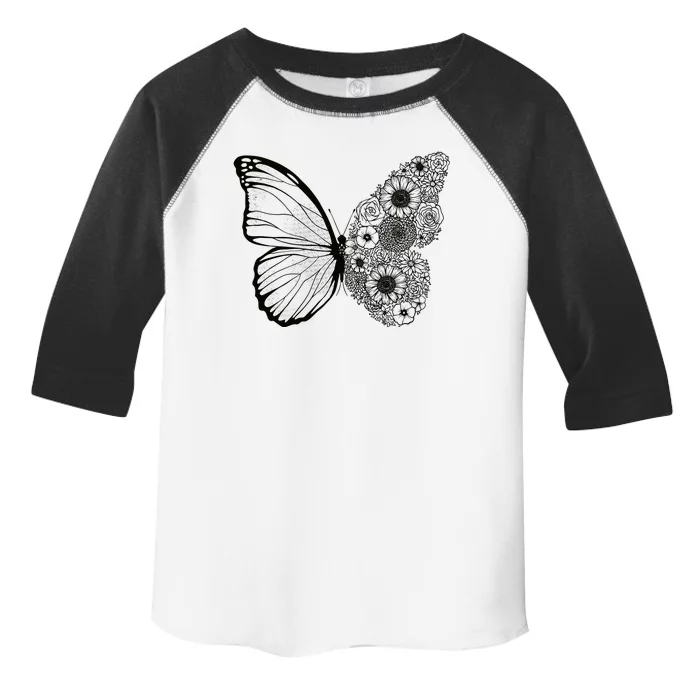 Floral Butterfly Nature Toddler Fine Jersey T-Shirt