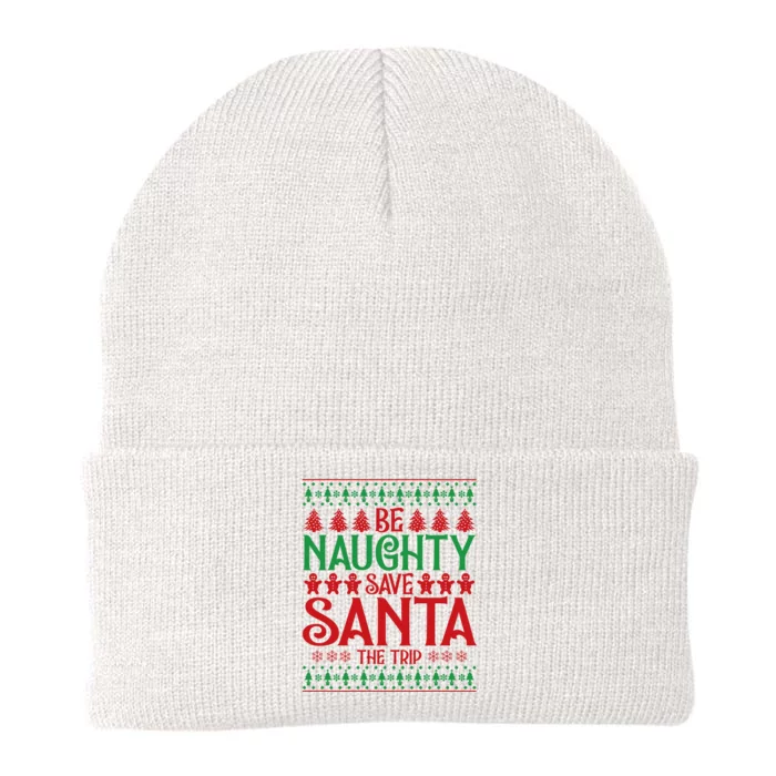 Funny Be Naughty Save Santa The Trip Knit Cap Winter Beanie