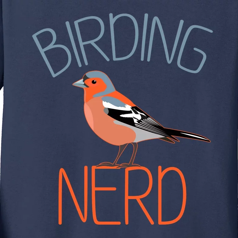 Funny Birding Nerd Bird Watching Fan Kids Long Sleeve Shirt