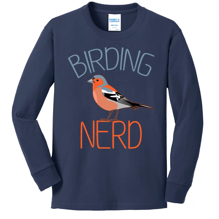 Funny Birding Nerd Bird Watching Fan Kids Long Sleeve Shirt