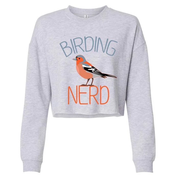 Funny Birding Nerd Bird Watching Fan Cropped Pullover Crew