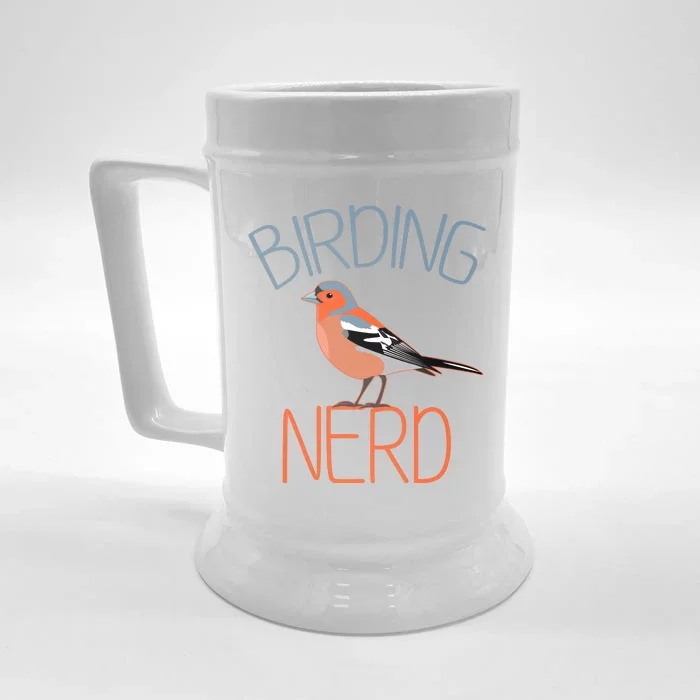 Funny Birding Nerd Bird Watching Fan Front & Back Beer Stein