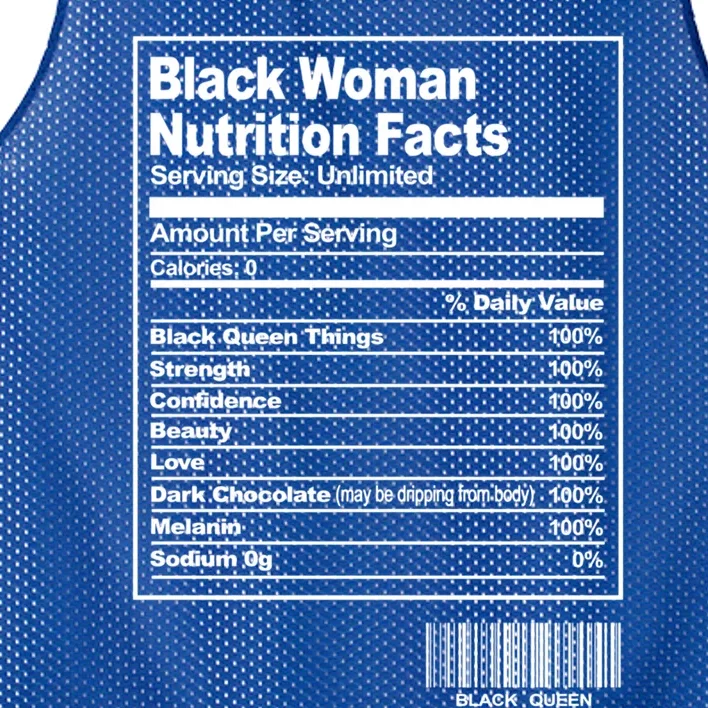 Funny Black Nutrition Facts Proud Black Queen Pride Gift Mesh Reversible Basketball Jersey Tank