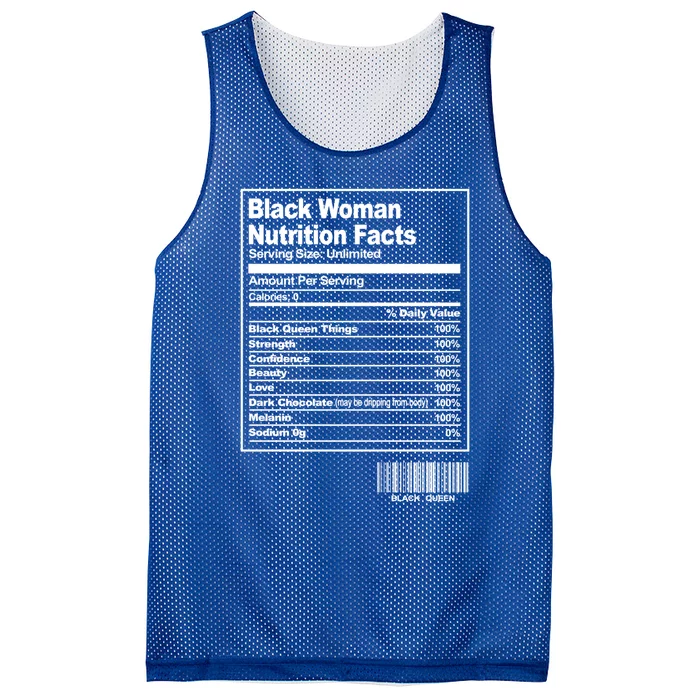 Funny Black Nutrition Facts Proud Black Queen Pride Gift Mesh Reversible Basketball Jersey Tank