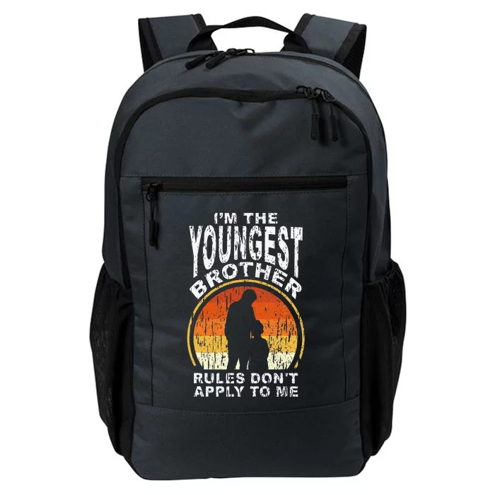 Funny Brother National Siblings Day Youngest Brother Rules Daily Commute Backpack