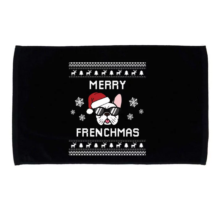 French Bulldog Owner Ugly Christmas Sweater Gift Microfiber Hand Towel