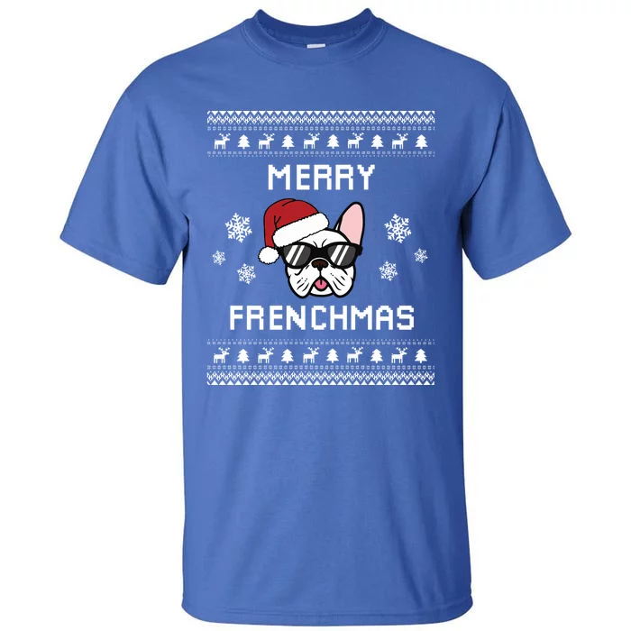 French Bulldog Owner Ugly Christmas Sweater Gift Tall T-Shirt