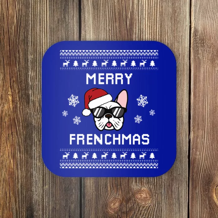 French Bulldog Owner Ugly Christmas Sweater Gift Coaster