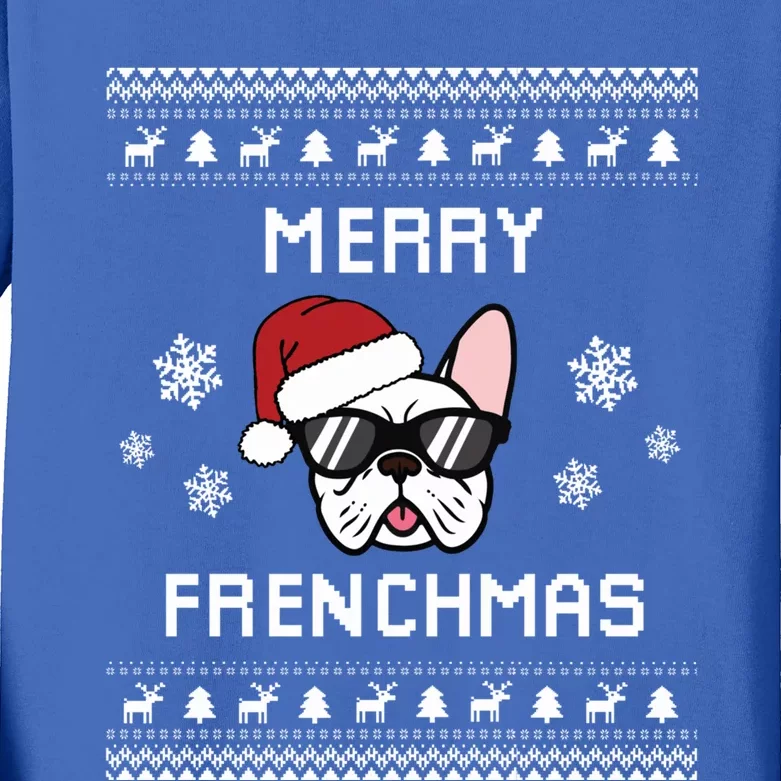 French Bulldog Owner Ugly Christmas Sweater Gift Kids Long Sleeve Shirt