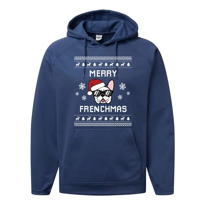 French Bulldog Owner Ugly Christmas Sweater Gift Performance Fleece Hoodie