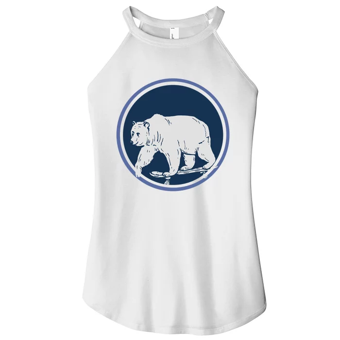 Funny Bear On Skate Women’s Perfect Tri Rocker Tank