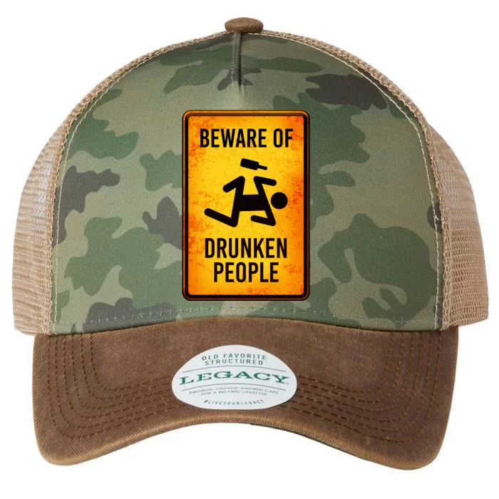 Funny Beware Of Drunken People Road Sign Legacy Tie Dye Trucker Hat