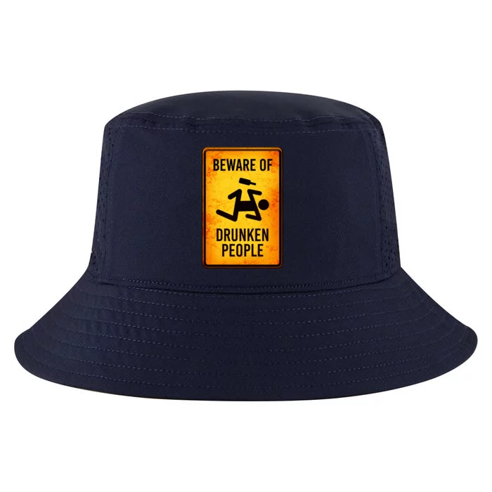 Funny Beware Of Drunken People Road Sign Cool Comfort Performance Bucket Hat