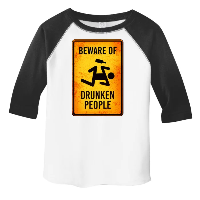 Funny Beware Of Drunken People Road Sign Toddler Fine Jersey T-Shirt