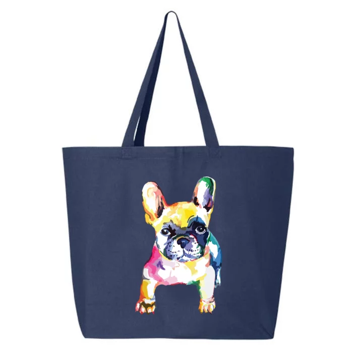 French Bulldog Original Watercolor Hand Drawing Gift 25L Jumbo Tote