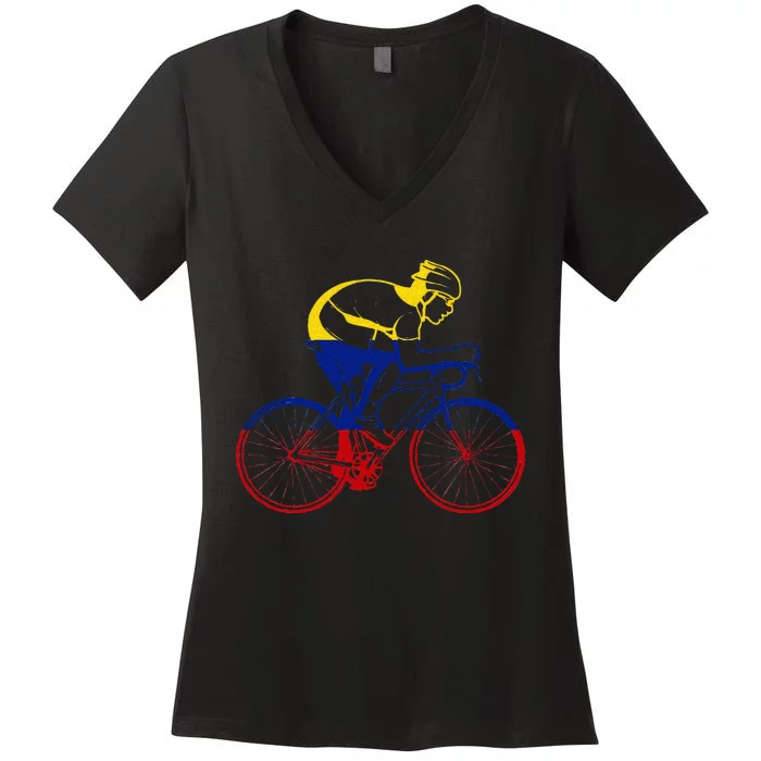 France Bicycle Or French Road Racing In Tour France Women's V-Neck T-Shirt