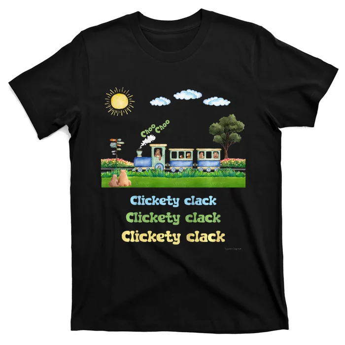 Friendly Bears On A Train Animals Fun T-Shirt