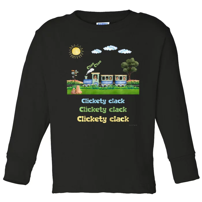 Friendly Bears On A Train Animals Fun Toddler Long Sleeve Shirt