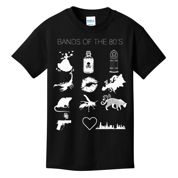 Funny Bands Of The 80S Hair Bands Rock Bands 1980S Kids T-Shirt