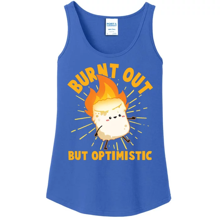 Funny Burnt Out But Optimistic Marshmallow Ladies Essential Tank