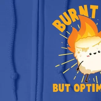 Funny Burnt Out But Optimistic Marshmallow Full Zip Hoodie