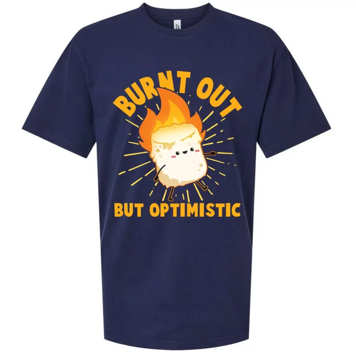 Funny Burnt Out But Optimistic Marshmallow Sueded Cloud Jersey T-Shirt