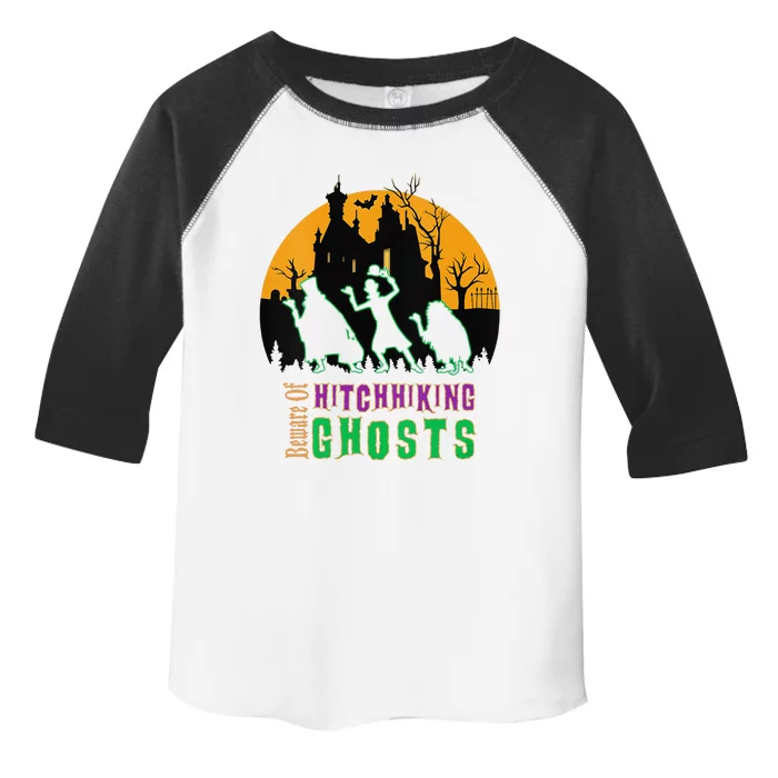 Funny Beware Of Hitchhiking Ghosts Halloween Toddler Fine Jersey T-Shirt