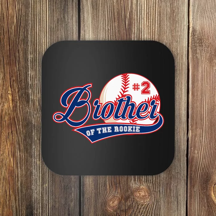 funny Brother of Rookie 2nd Birthday Baseball Party Coaster