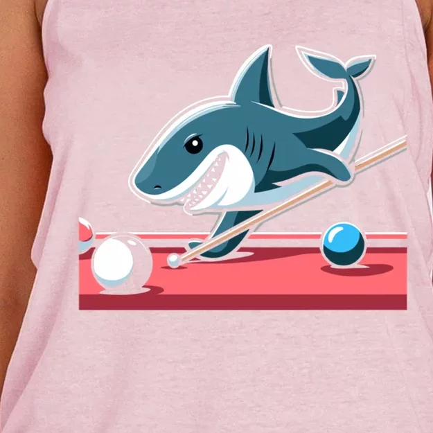 Funny Billiards Pool Shark Snooker Hall Joke Funny Gift Women's Knotted Racerback Tank