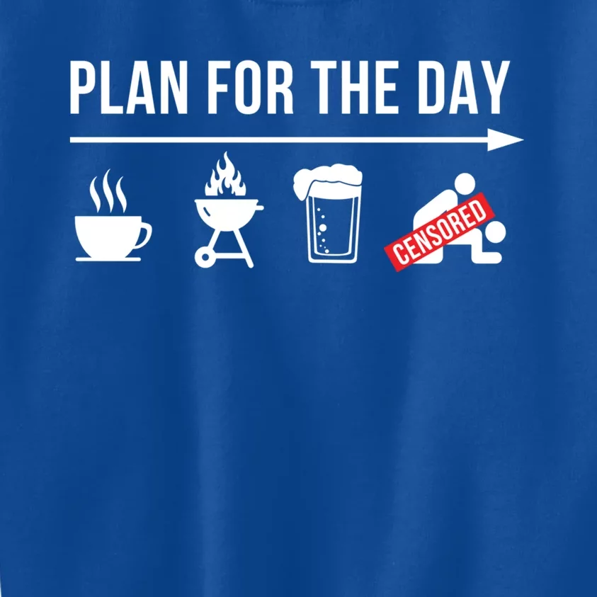 Funny Bbq Plan For The Day Barbeque Grillmaster Great Gift Kids Sweatshirt