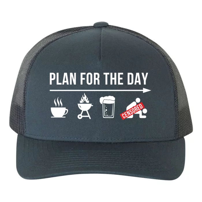 Funny Bbq Plan For The Day Barbeque Grillmaster Great Gift Yupoong Adult 5-Panel Trucker Hat