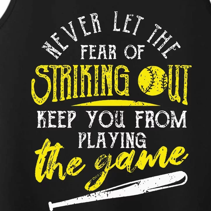 Funny Baseball Players Never Let The Fear Of Striking Out Performance Tank