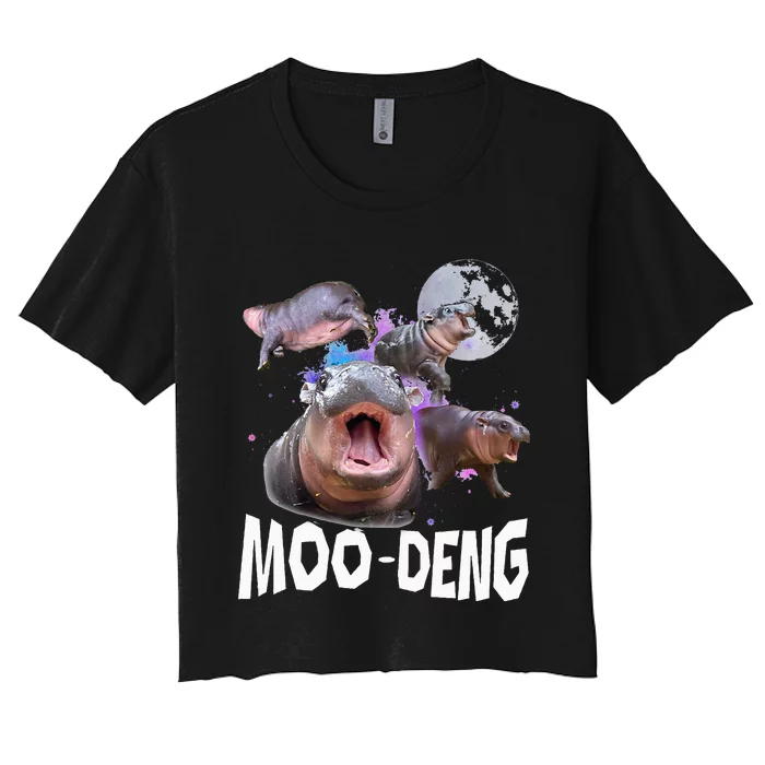 Famous Baby Pygmy Hippo Moo Deng Women's Crop Top Tee