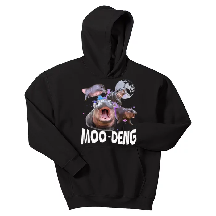 Famous Baby Pygmy Hippo Moo Deng Kids Hoodie