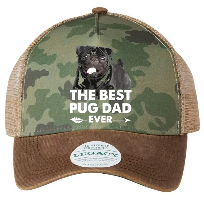 Funny Best Pug Dad Ever Black Pug Owner Fathers Day Legacy Tie Dye Trucker Hat