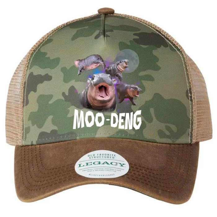 Famous Baby Pygmy Hippo Moo Deng Funny For Animal Lover Legacy Tie Dye Trucker Hat