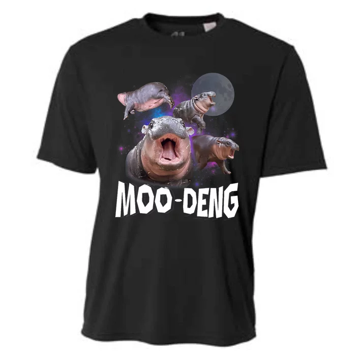 Famous Baby Pygmy Hippo Moo Deng Funny For Animal Lover Cooling Performance Crew T-Shirt