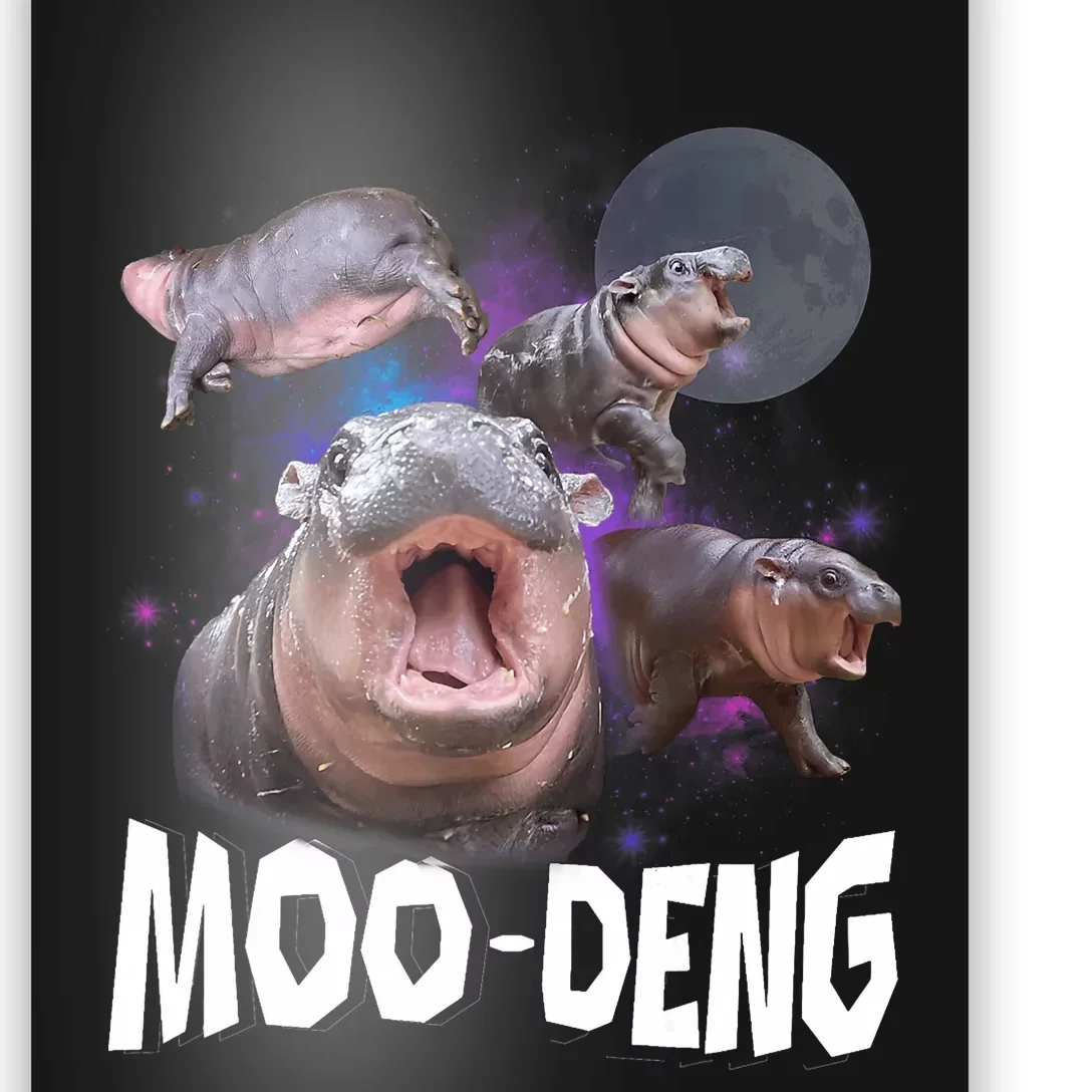 Famous Baby Pygmy Hippo Moo Deng Funny For Animal Lover Poster