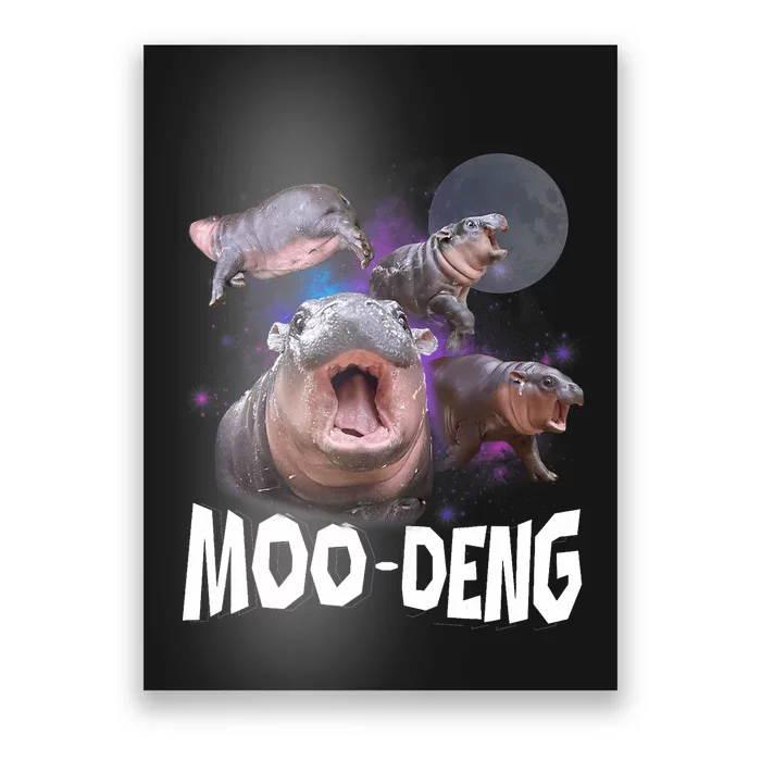 Famous Baby Pygmy Hippo Moo Deng Funny For Animal Lover Poster