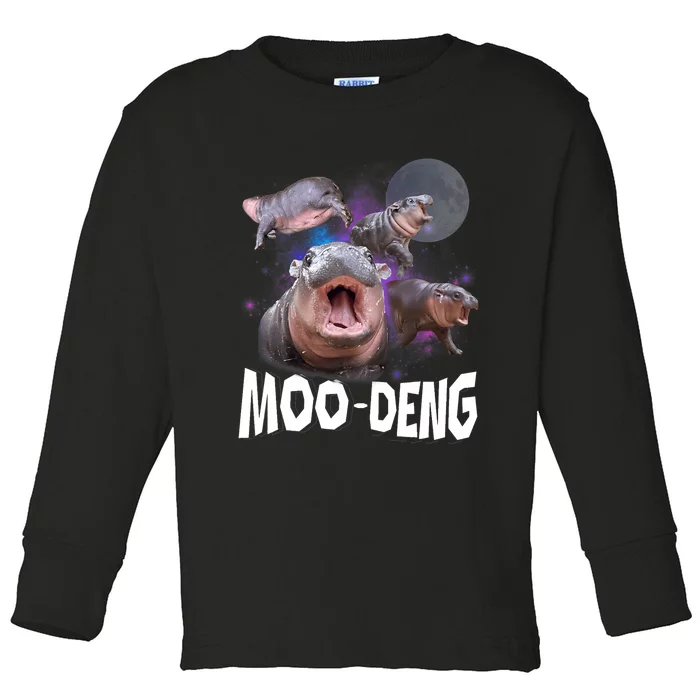 Famous Baby Pygmy Hippo Moo Deng Funny For Animal Lover Toddler Long Sleeve Shirt