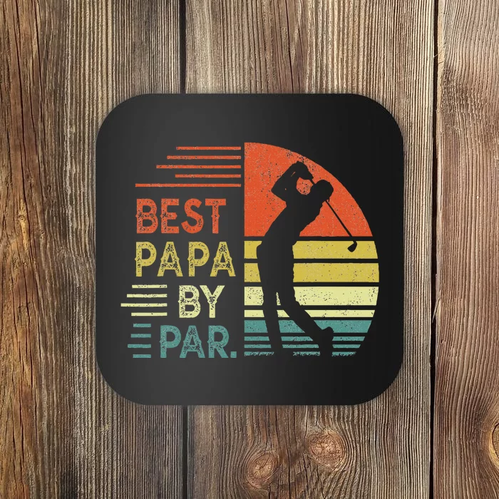 Funny Best Papa By Par Fathers Day Golf Grandpa Coaster