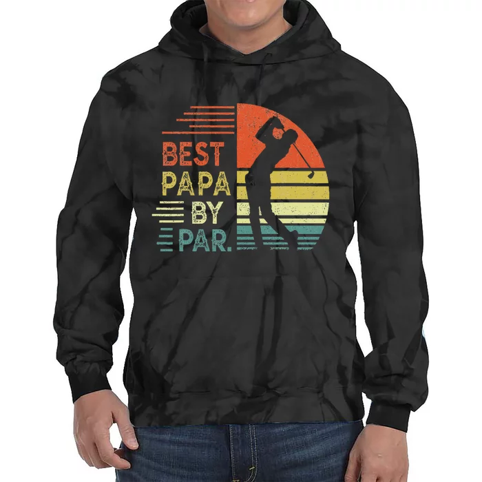 Funny Best Papa By Par Fathers Day Golf Grandpa Tie Dye Hoodie